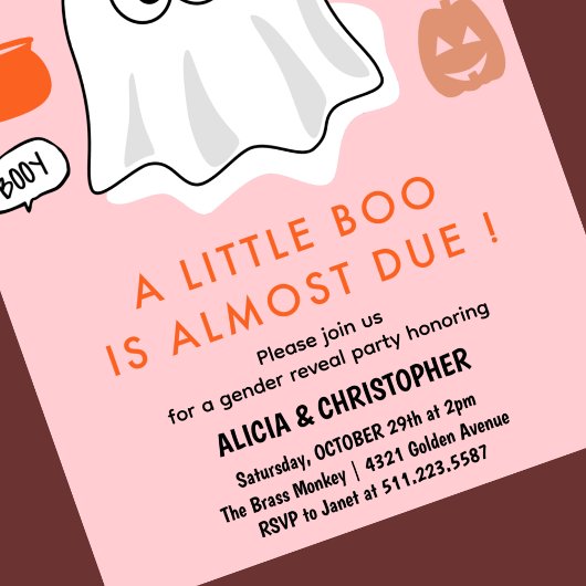 Halloween Geslacht onthullen uitnodiging Ghost