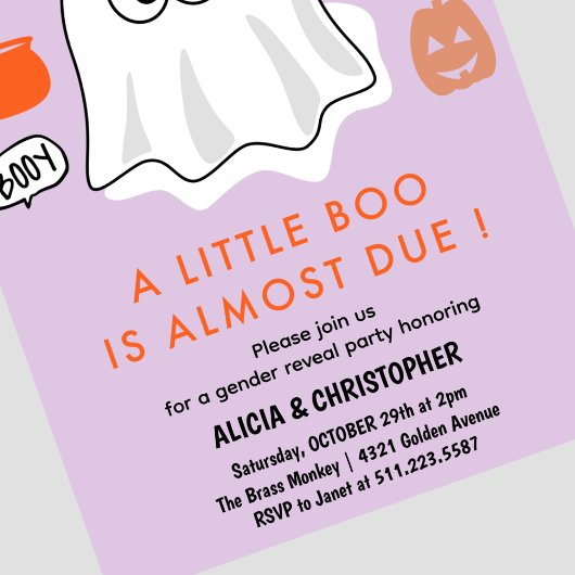 Halloween Geslacht onthullen uitnodiging Ghost Paa