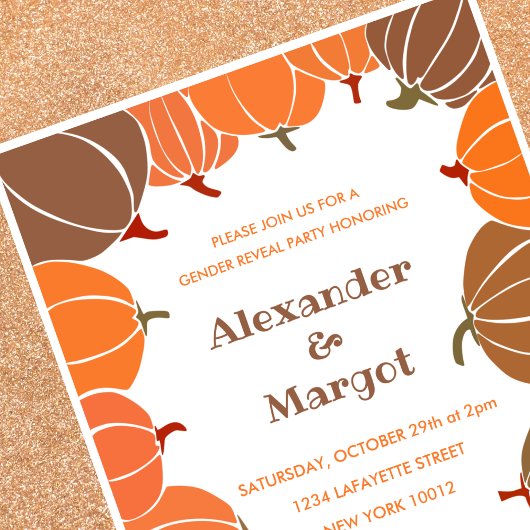 Halloween Geslacht onthullen uitnodigingen Herfst 