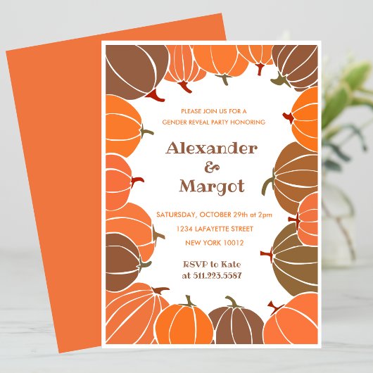 Halloween Geslacht onthullen uitnodigingen Herfst 