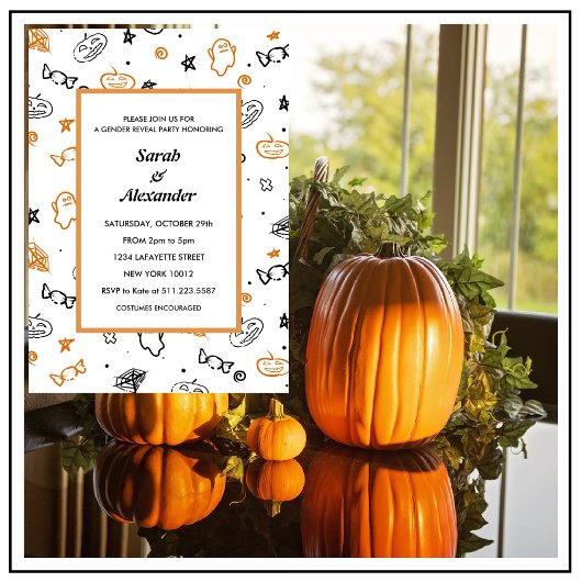 Halloween geslacht onthullen uitnodigingen Oktober