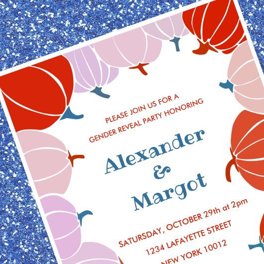 Halloween Geslacht onthullen uitnodigingen Pumpkin