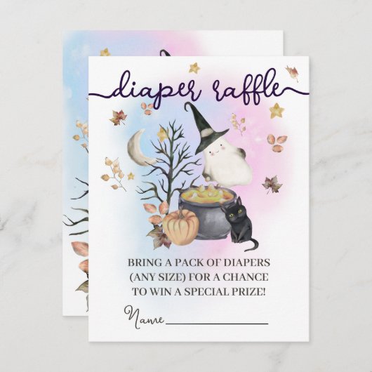 Halloween Geslacht Onthulling Luier Raffle. Informatiekaartje (Voorkant / Achterkant)