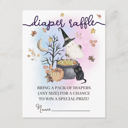 Halloween Geslacht Onthulling Luier Raffle. Informatiekaartje (Voorkant)