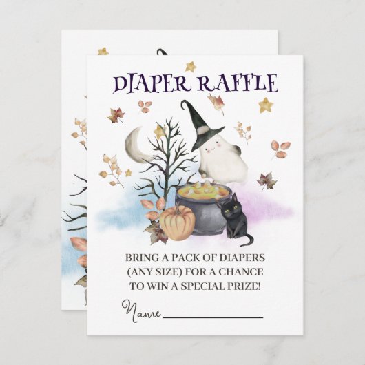 Halloween Geslacht Onthulling Luier Raffle. Informatiekaartje (Voorkant / Achterkant)