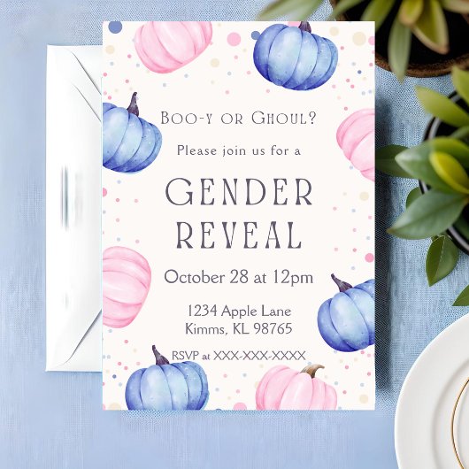 Halloween Geslacht Onthulling Uitnodiging