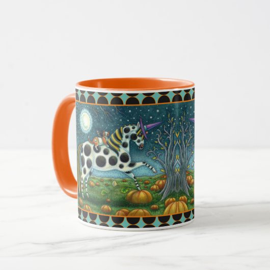 HALLOWEEN GESPOT PONY & BAT CAT Fantasy Horse Mok (Voorkant links)