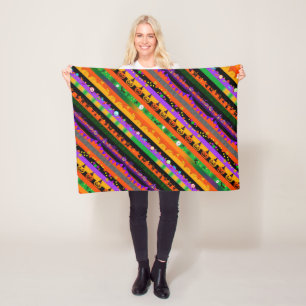 Halloween gestreepte pictogrammen fleece deken