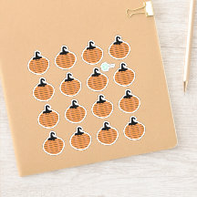 Halloween Gestreepte Pompoen Planner Stickers