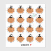 Halloween Gestreepte Pompoen Planner Stickers (Vel)