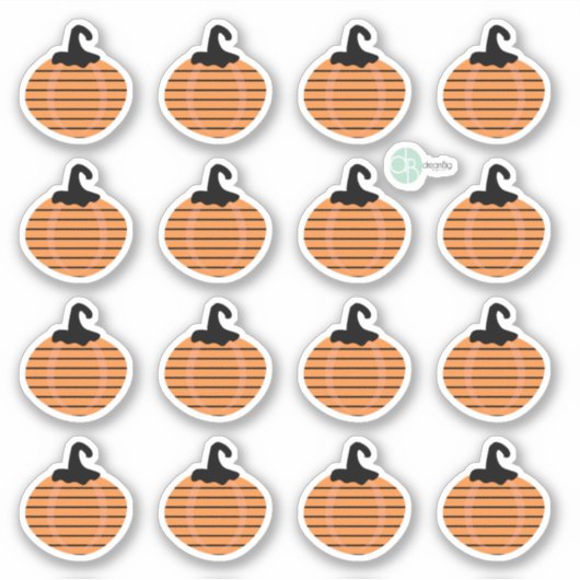 Halloween Gestreepte Pompoen Planner Stickers (Voorkant)
