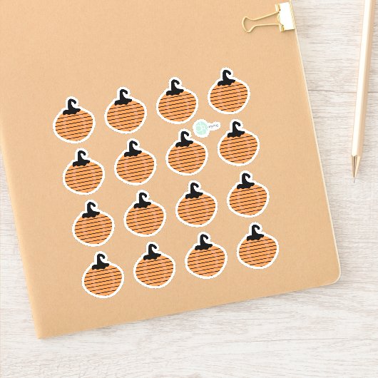 Halloween gestreepte pompoen plannerstickers sticker (Notitieboek)