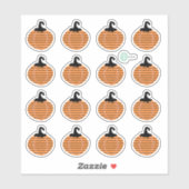 Halloween gestreepte pompoen plannerstickers sticker (Vel)