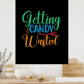 Halloween Getting Snoep Wast Birthday Poster (Keuken)