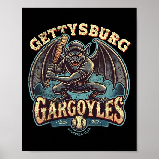 Halloween Gettsyburg Gargoyles Minor League Baseba Poster (Voorkant)