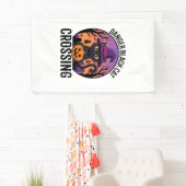 Halloween Gevaar Zwarte Kat Oversteek Spandoek (Insitu)