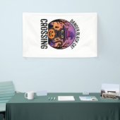 Halloween Gevaar Zwarte Kat Oversteek Spandoek (Beurs)