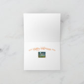 HALLOWEEN GEVLEKTE PONY & VLEERMUIS KAT Whimsical Feestdagen Kaart (Binnen)