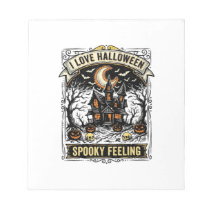 Halloween Gevoel T-shirt Vintage Geheime Huis Desi Notitieblok