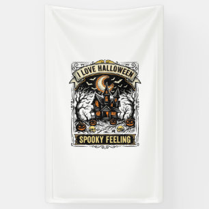 Halloween Gevoel T-shirt Vintage Geheime Huis Desi Spandoek
