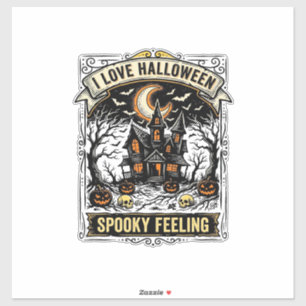 Halloween Gevoel T-shirt Vintage Geheime Huis Desi Sticker