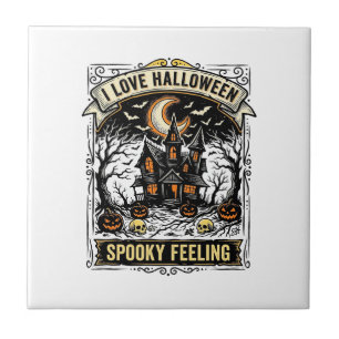 Halloween Gevoel T-shirt Vintage Geheime Huis Desi Tegeltje