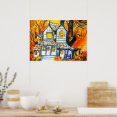 HALLOWEEN GEVONDEN HUIS POSTER (Keuken)