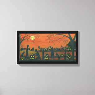 Halloween, gewikkeld, canvas, afdrukken