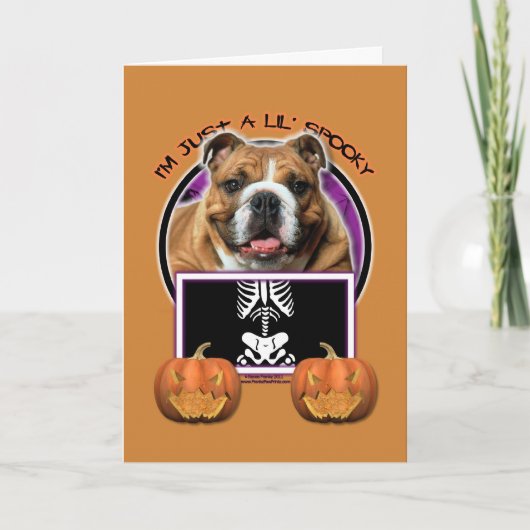 Halloween - Gewoon een Lil Spooky - Bulldog Kaart (Voorkant)