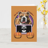 Halloween - Gewoon een Lil Spooky - Bulldog Kaart (Gele Bloem)