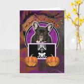 Halloween - Gewoon een Lil Spooky - Frenchie - Bla Kaart (Gele Bloem)