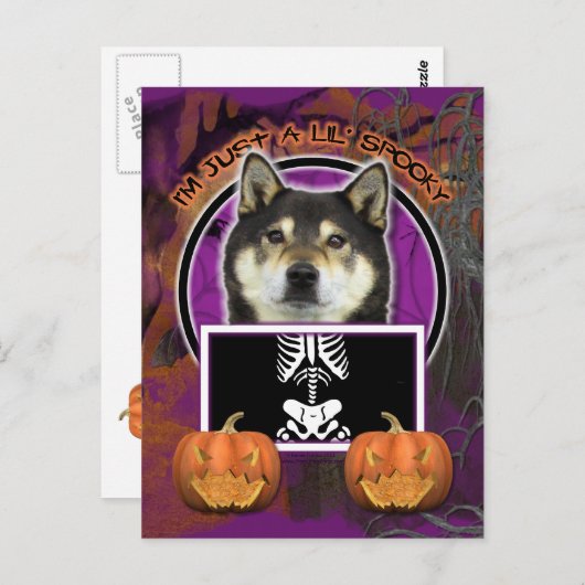 Halloween - Gewoon een Lil Spooky - Shiba Inu - Ya Briefkaart (Voorkant / Achterkant)