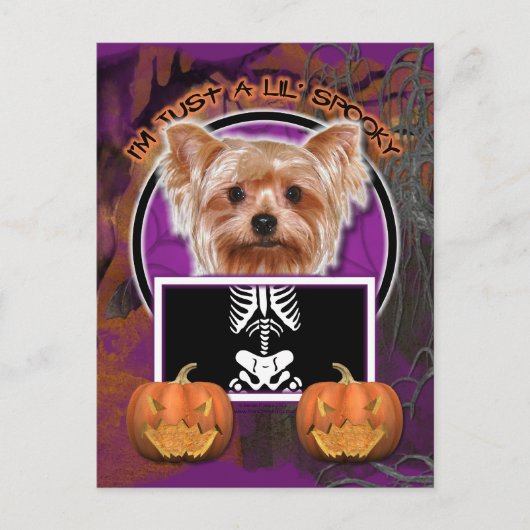 Halloween - Gewoon een Lil Spooky - Yorkie Briefkaart (Voorkant)