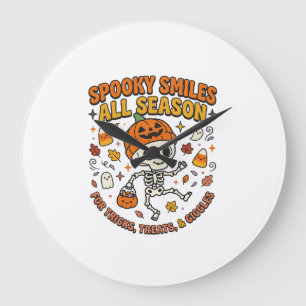 Halloween Gezellige Skelet Viering Grote Klok
