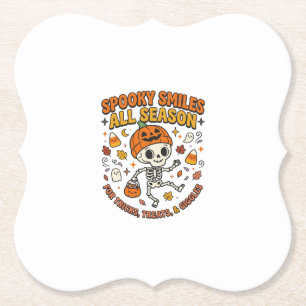 Halloween Gezellige Skelet Viering Kartonnen Onderzetters