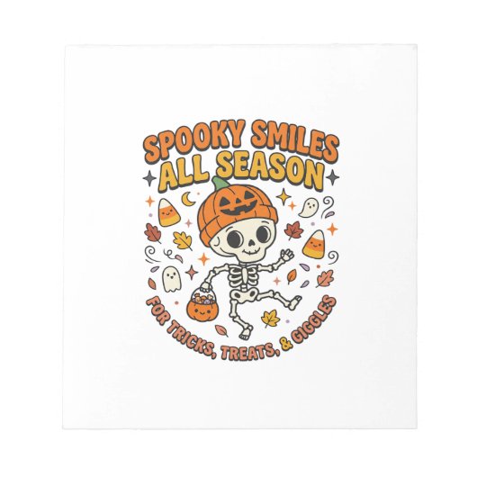 Halloween Gezellige Skelet Viering Notitieblok (Voorkant)