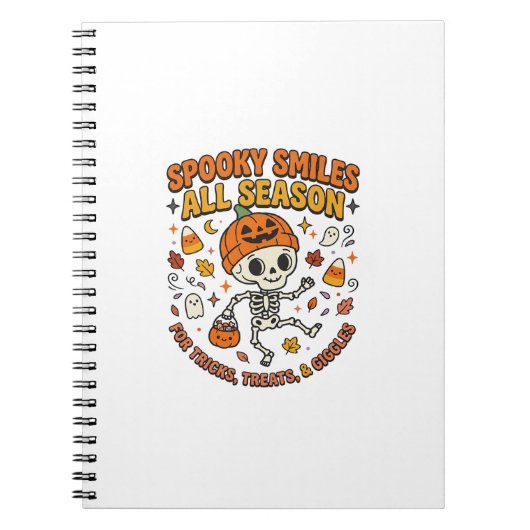 Halloween Gezellige Skelet Viering Notitieboek (Voorkant)
