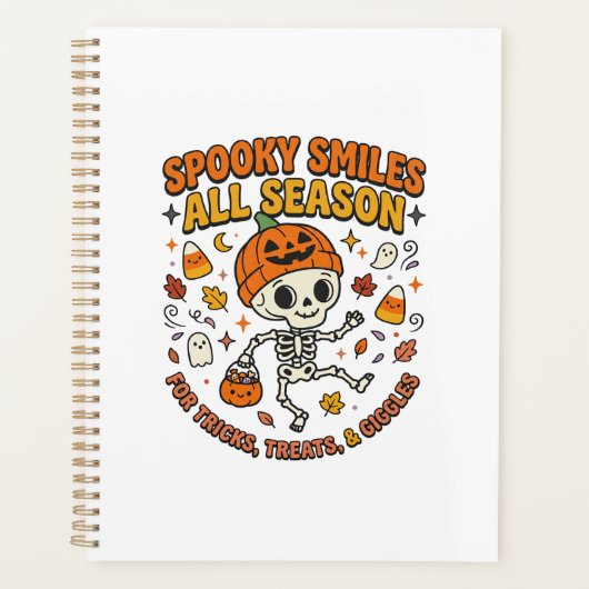 Halloween Gezellige Skelet Viering Planner (Voorkant)