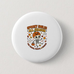 Halloween Gezellige Skelet Viering Ronde Button 5,7 Cm
