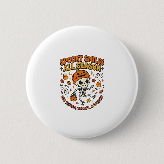 Halloween Gezellige Skelet Viering Ronde Button 5,7 Cm (Voorkant)