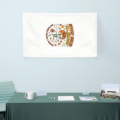 Halloween Gezellige Skelet Viering Spandoek (Beurs)