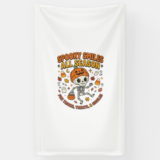 Halloween Gezellige Skelet Viering Spandoek (Verticaal)