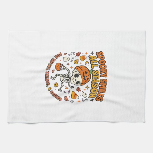 Halloween Gezellige Skelet Viering Theedoek (Horizontaal)