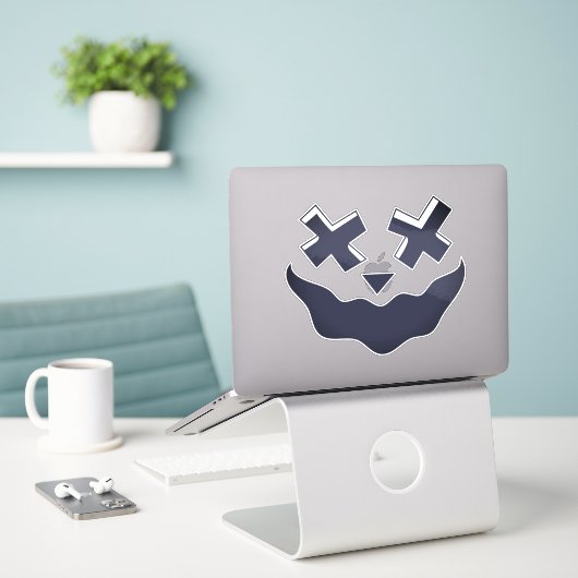 Halloween Gezicht Stickers & Labels (Laptop op bureau)