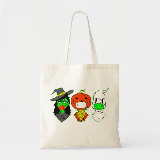 halloween gezichtsmasker pompoen roofzuig witje tote bag (Voorkant)