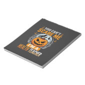 Halloween Gezondheid Docent Enge Pompoen Kraai Notitieblok (Linkerzijde)