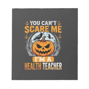 Halloween Gezondheid Docent Enge Pompoen Kraai Notitieblok
