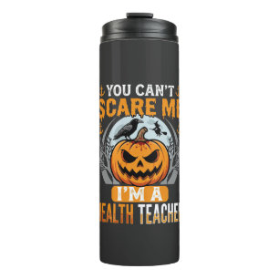 Halloween Gezondheid Docent Enge Pompoen Kraai Thermosbeker
