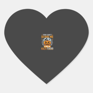 Halloween Gezondheidsonderwijzer Enge Pompoen Kraa Hart Sticker