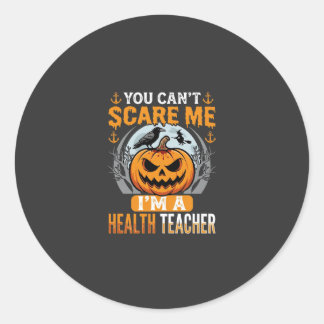 Halloween Gezondheidsonderwijzer Enge Pompoen Kraa Ronde Sticker